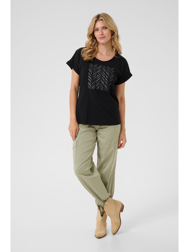 T-Shirt kurzarm CRRigga Loose fit in Black Glitter Stripes