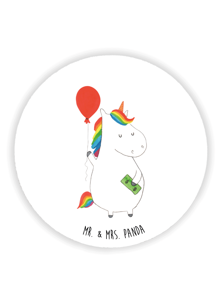 küchenmagnet Einhorn Luftballon ohne Spruch in Weiß