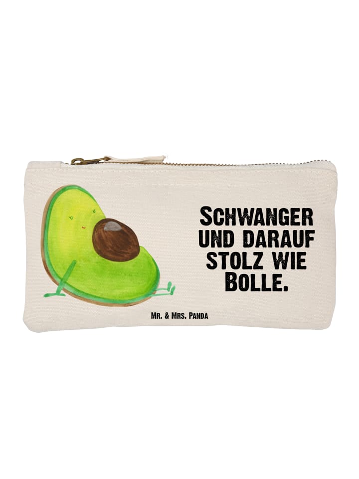 Toiletry Bag Avocado Schwangerschaft mit Spruch in Weiß