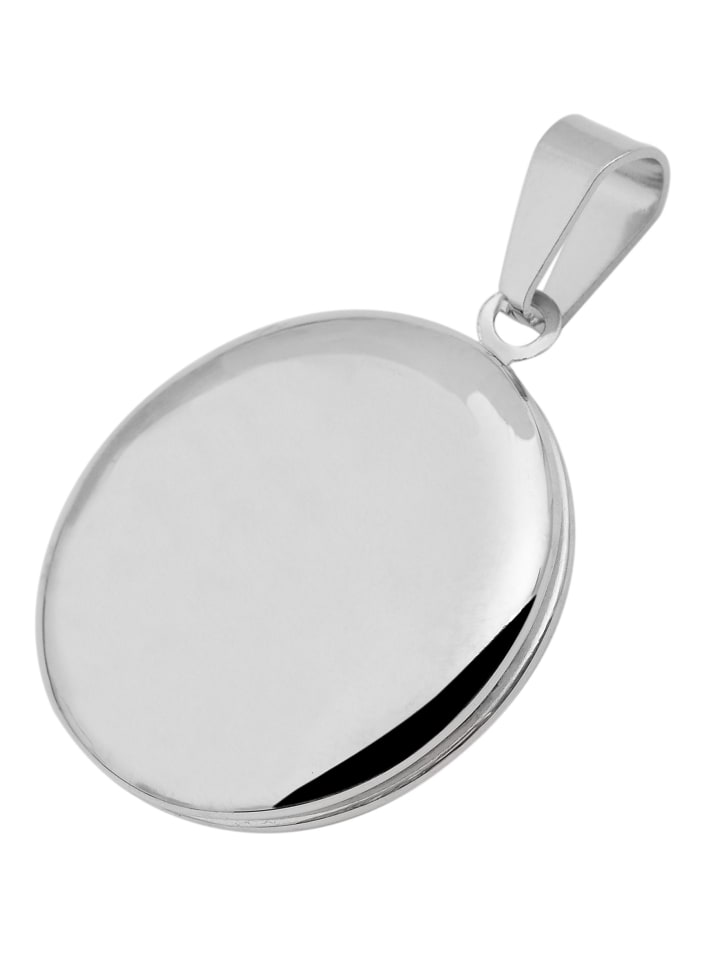 Damen Anhänger – Medaillon Gravuranhänger aus Edelstahl in silber