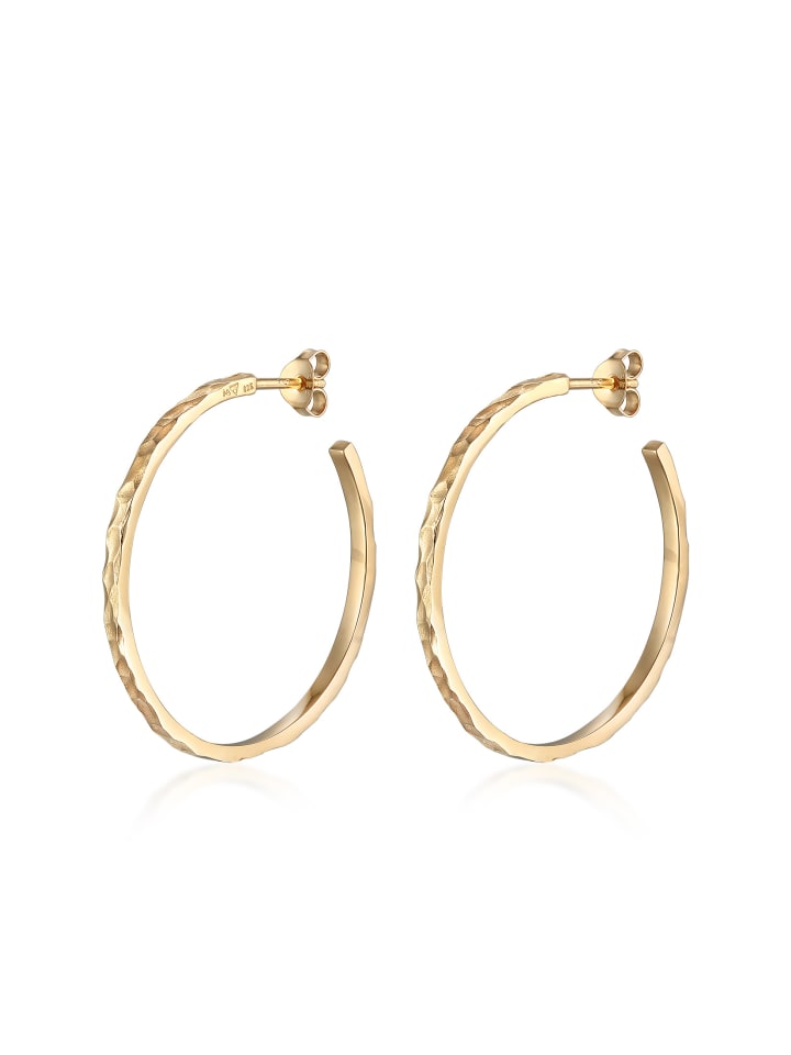 Ohrringe 925 Sterling Silber Kreis in Gold