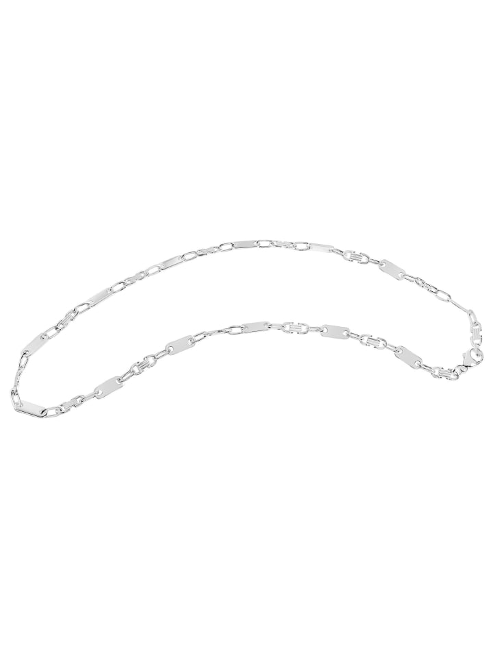 Herren Halskette – Plattenkette aus 925 Silber 60 cm in silber