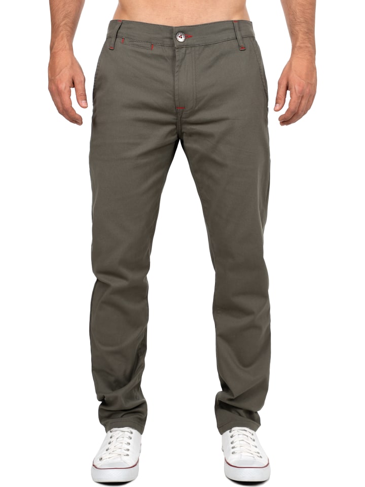 Herren Regular Fit Hose Mid Waist in Khaki