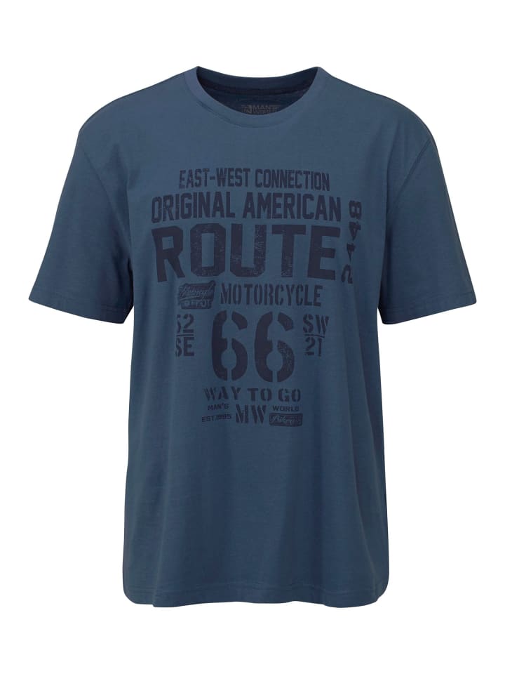 Rundhalsshirt in rauchblau