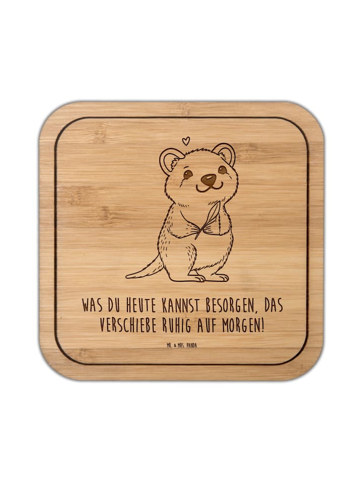 Untersetzer Quokka Happy mit Spruch in Transparent