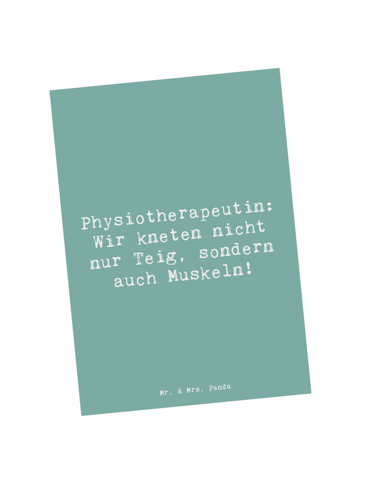 Postkarte Spruch Physiotherapeutin Humor mit Sp... in Meeresbrise
