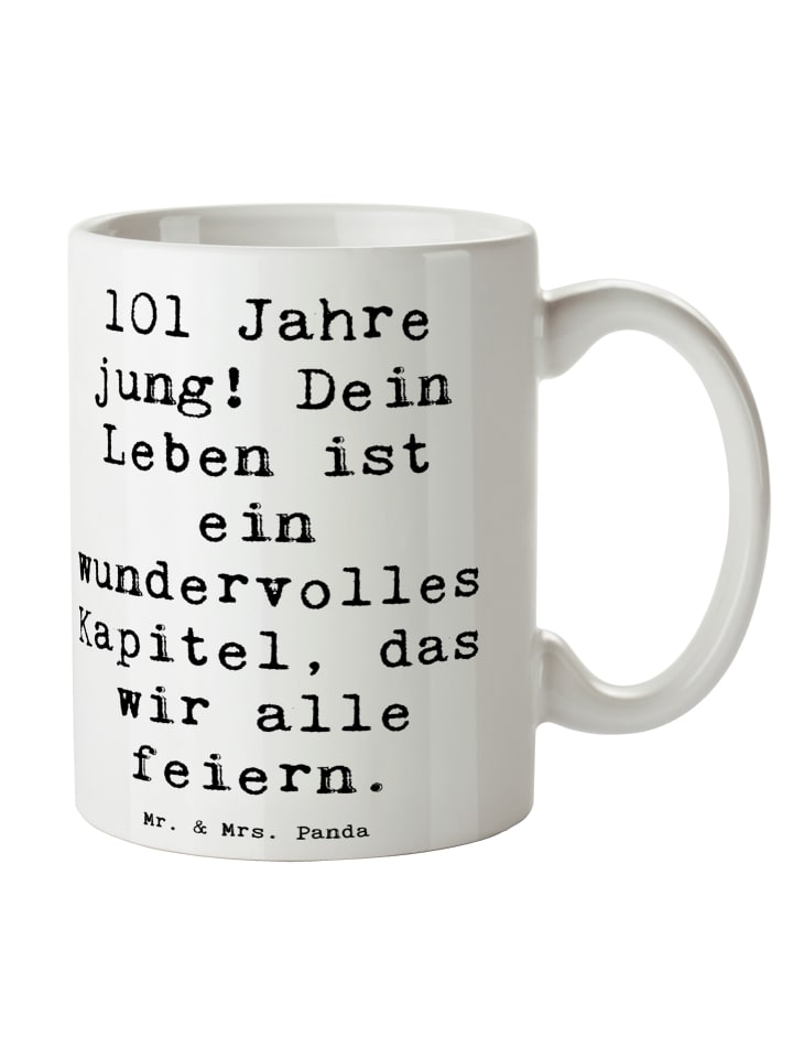 Kaffeetasse Spruch 101. Geburtstag Feier mit Sp... in Weiß