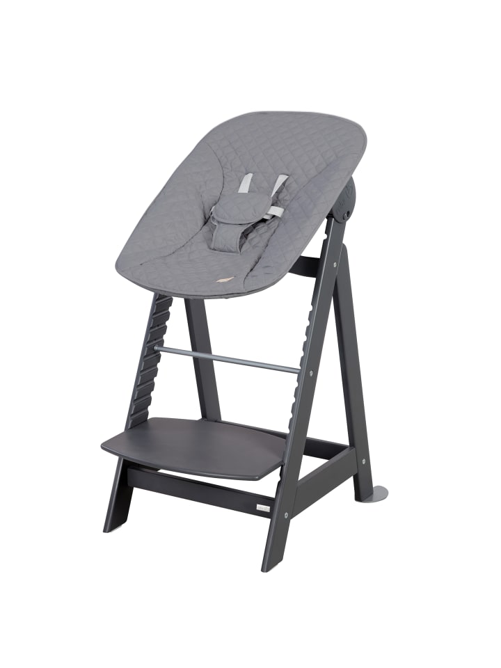 Treppenhochstuhl 'Born Up' Set 2in1 - 'roba Style anthrazit' - mit Liegefunktion