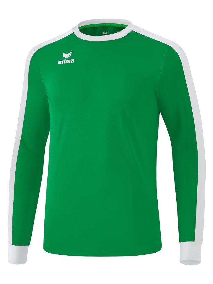 Unisex Erwachsene, Erwachsene Retro Star Trikot langarm in smaragd/weiss