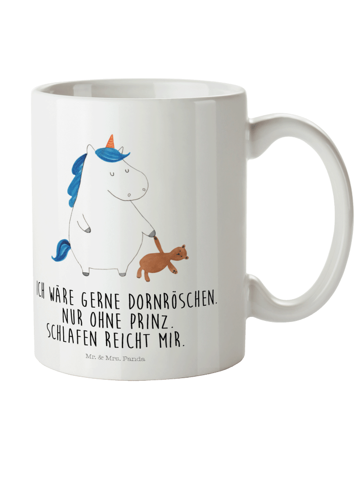 Tasse Einhorn Teddy mit Spruch in Weiß