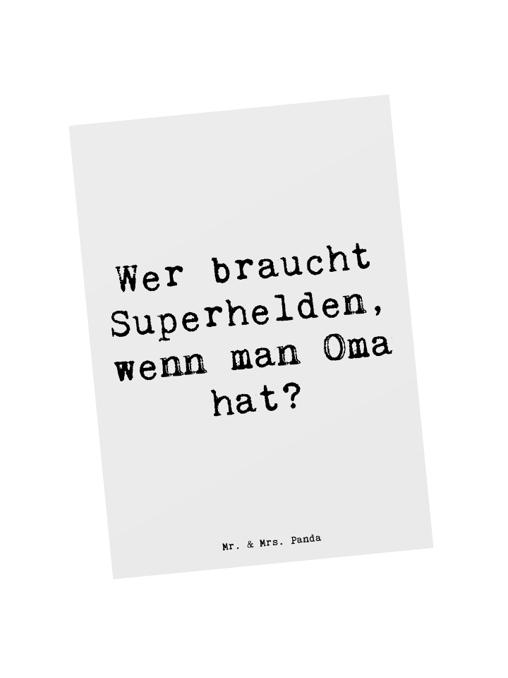 Grußkarte Spruch Oma Heldin mit Spruch in Weiß
