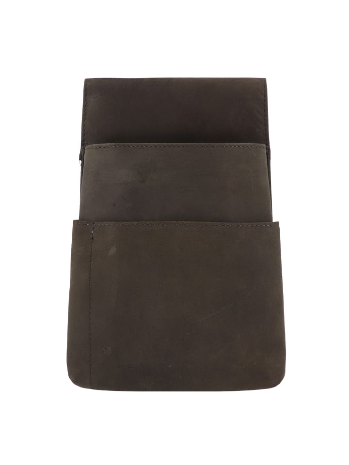 Gürteltasche Leder 10 cm für Kellnerbörsen grau
