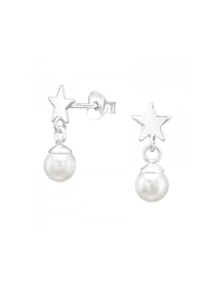 Ohrstecker STERN und PERLE in 925 Sterling Silber, 2-tlg.