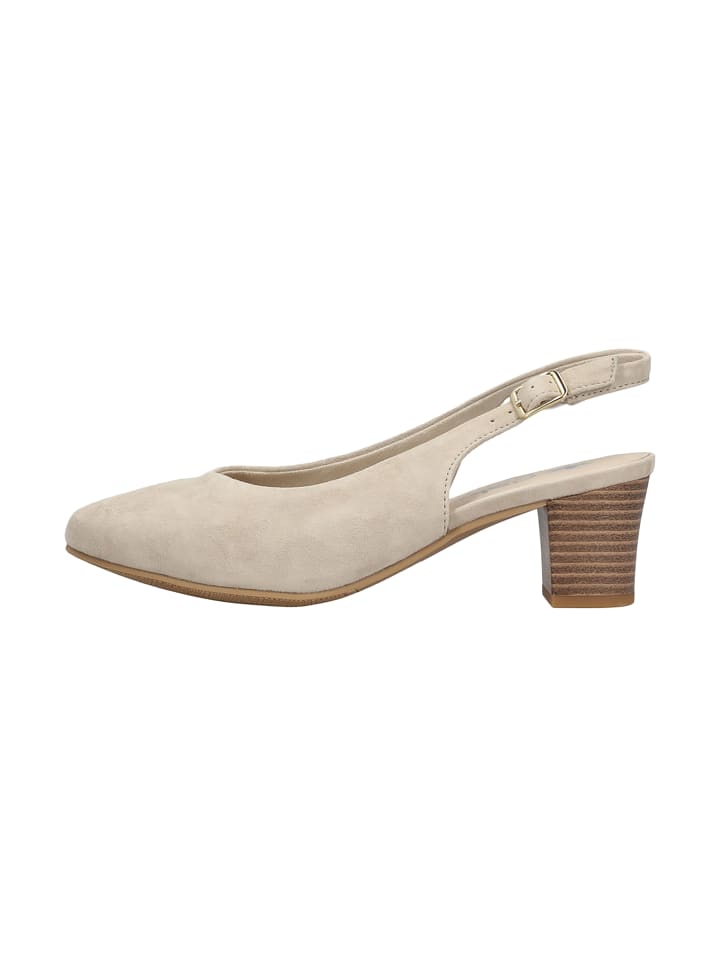 Lederpumps mit „Calf“-Absatz Beige
