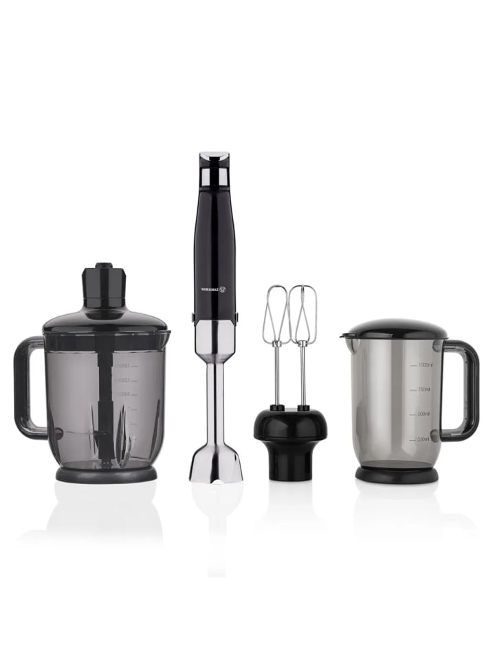 Performix Mega Mixer-Set 2 Leistungsstufen & 4 Edelstahlklingen in Schwarz