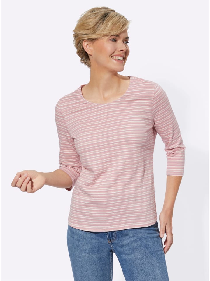 Ringelshirt in altrosa-geringelt