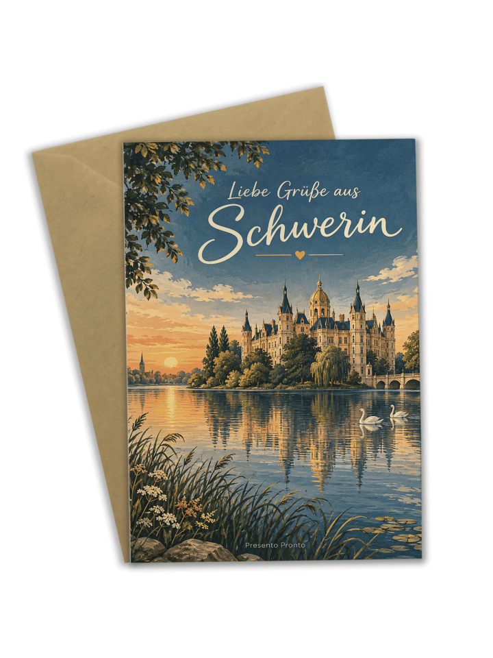 Klappkarte Schloss romantisch Design mit Spruch in Weiß