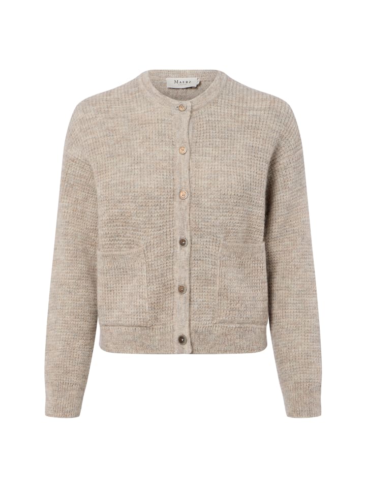 Strickjacke in kitt - 0001