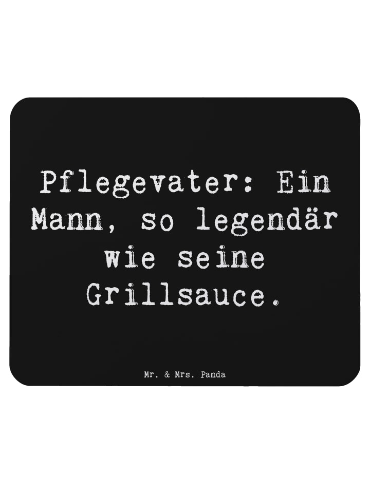 Mauspad Pflegevater Legende mit Spruch in Schwarz