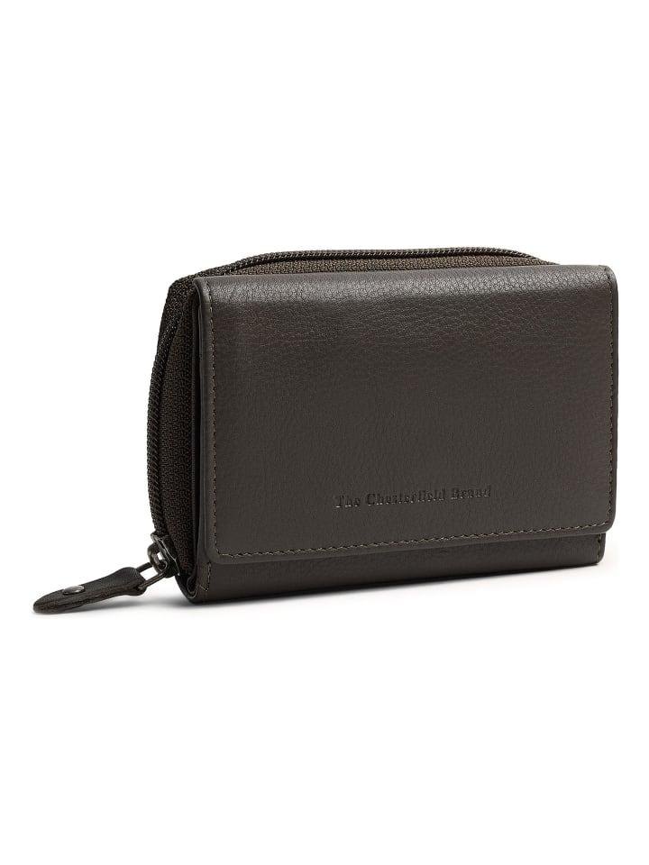 Zelan Geldbörse RFID Schutz Leder 12 cm clay grey