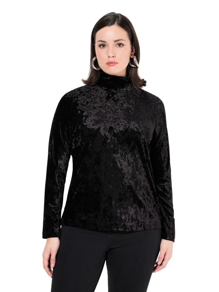Langarmshirt in schwarz