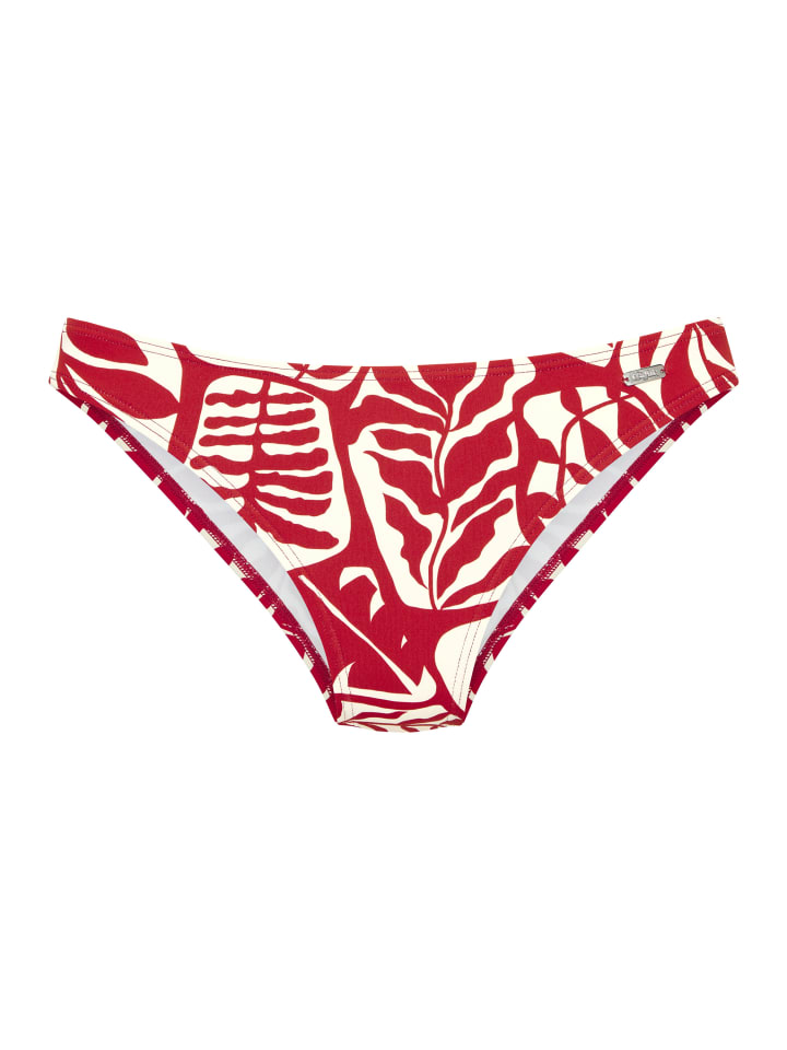 Bikini-Hose in rot-creme