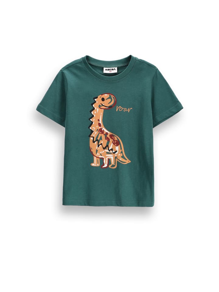 Baumwoll-T-Shirt mit kurzen Ärmeln in grün
