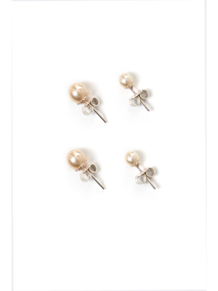 Ohrstecker " Düsseldorf " in creme