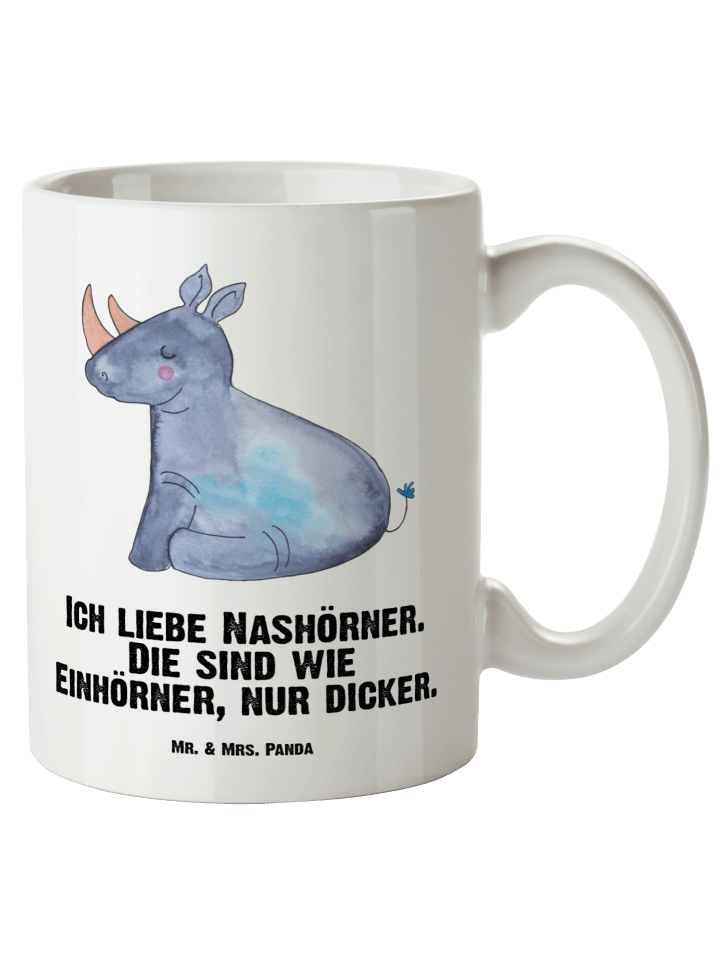 Kaffeetasse Einhorn Nashorn mit Spruch in Weiß