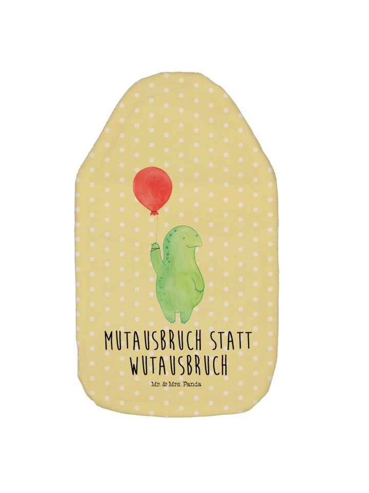 Wärmflasche Schildkröte Luftballon mit Spruch in Gelb Pastell