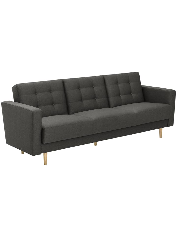SOFA 3-Sitzer mit Bettfunktion Kazia Flachgewebe anthrazit