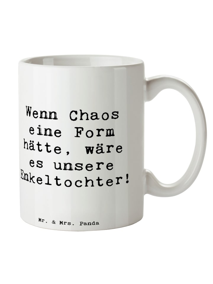 Tasse Enkeltochter Chaos mit Spruch in Weiß