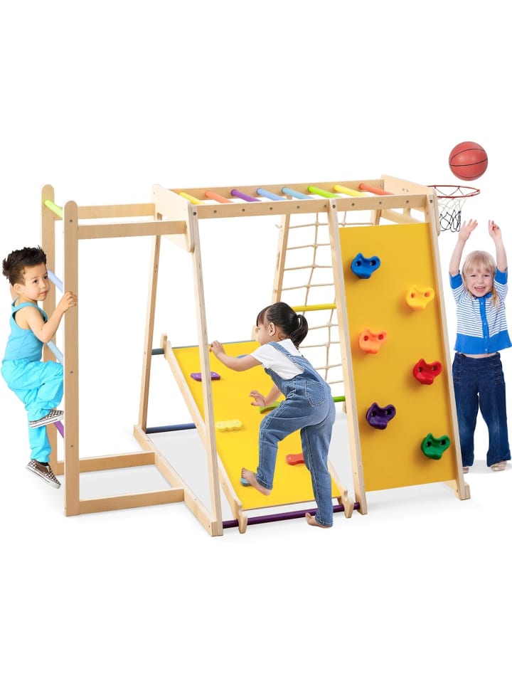 6-in-1 Indoor Klettergerüst ab 3 Jahren in Bunt