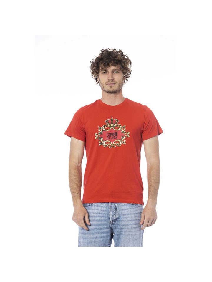 Rot Baumwolle Herren T-Shirt