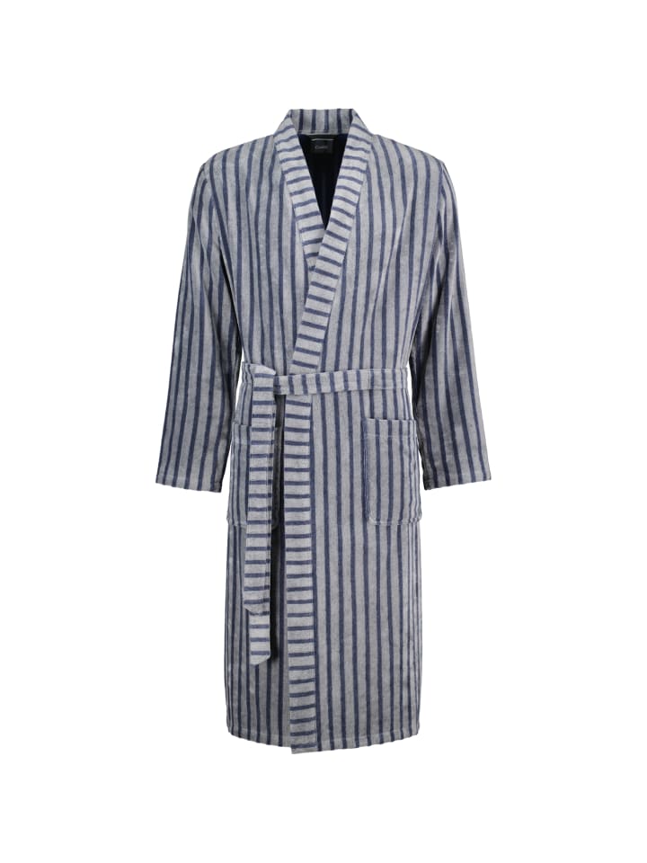 Cawö Bademäntel Herren Kimono Streifen 5505 denim - 17 in denim - 17