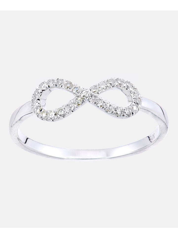 Ring aus 375 Weißgold mit 0.15 Karat Diamant