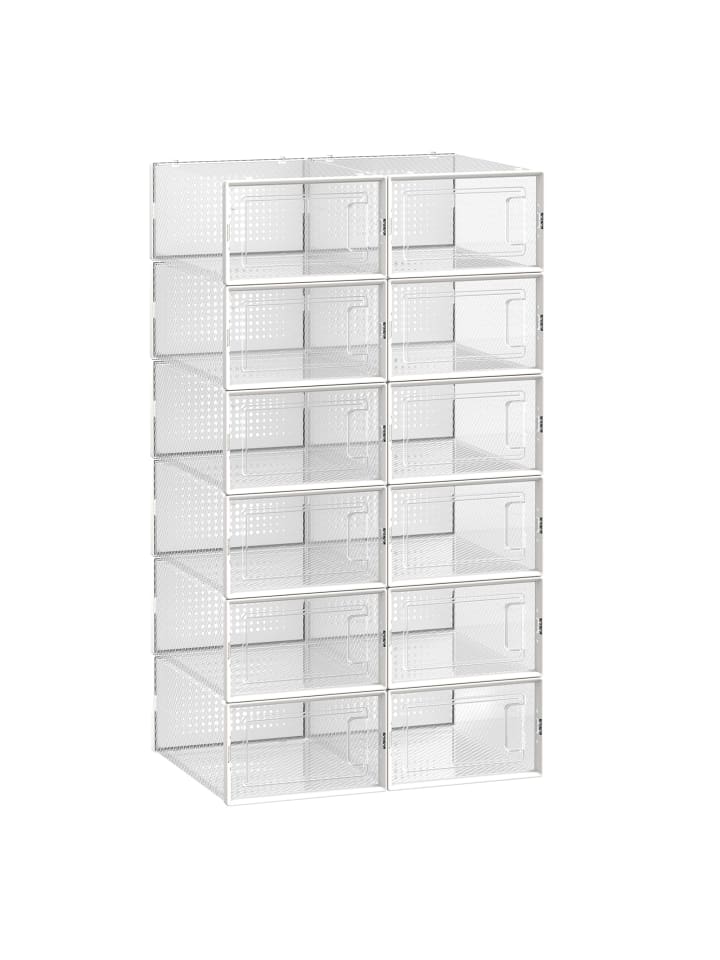 12er-Set: Schuhbox Dennys in Transparent-Weiß - (B)23 x (H)14 x (T)33.3 cm