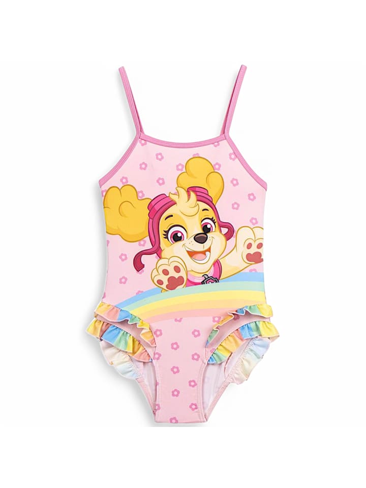 Badeanzug PAW Patrol Skye mit Rüschendetails & Glitzer in Rosa