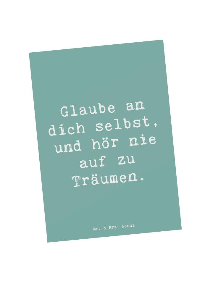 Postkarte Spruch Glaube an sich selbst mit Spruch in Meeresbrise