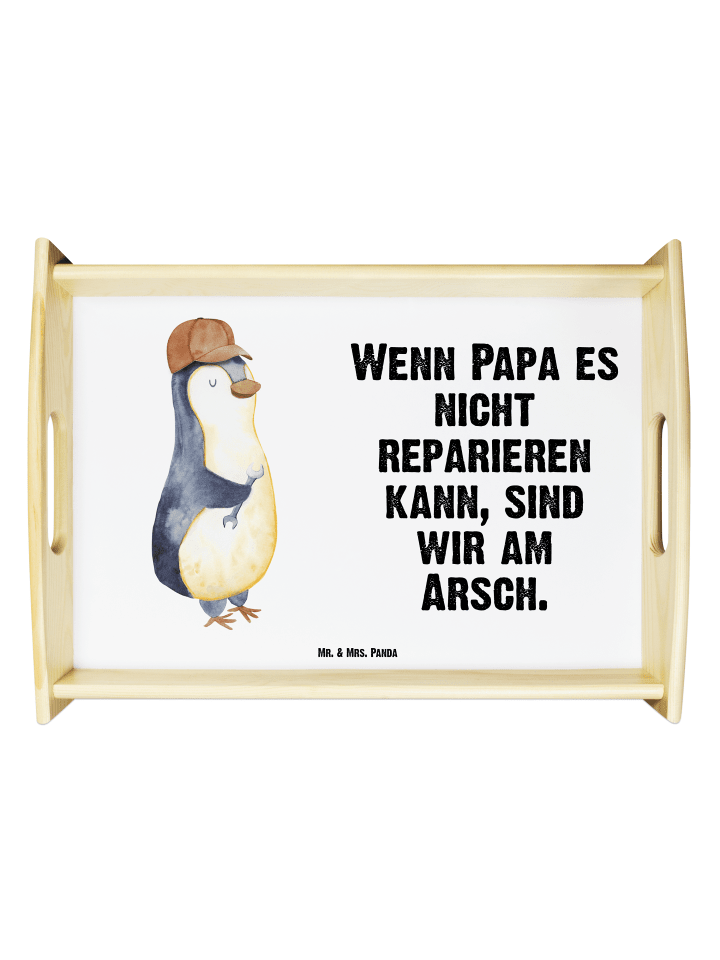 Dekotablett Wenn Papa es nicht reparieren kann,... in Weiß