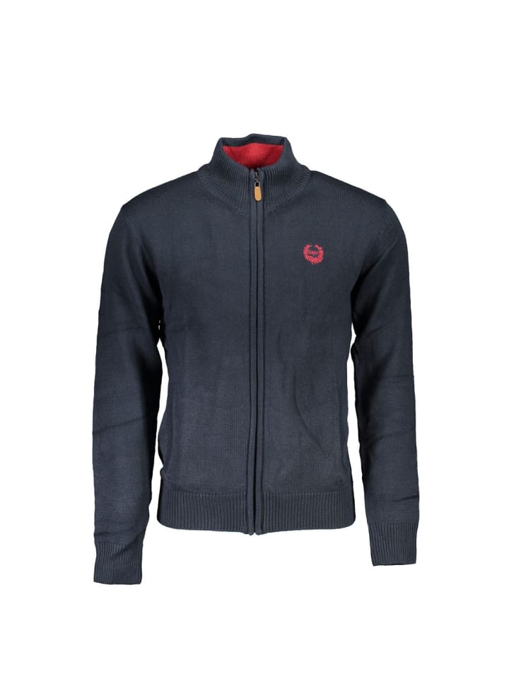 Blau Baumwolle Herren Strickjacke