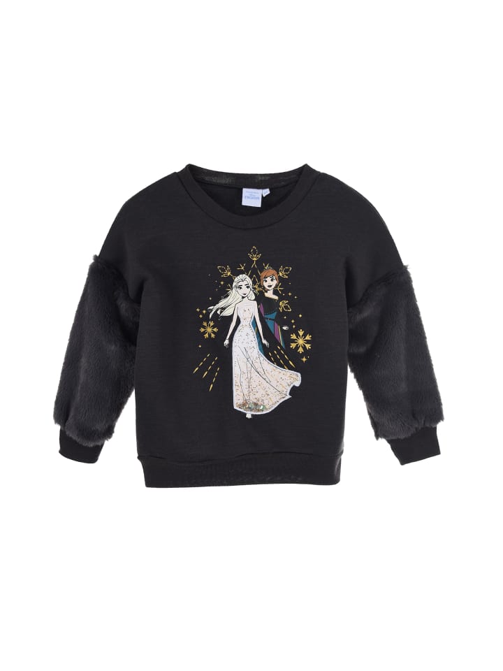 Pullover Sweatshirt Fleece Anna und Elsa in Grau