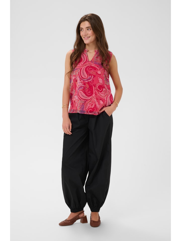 Ärmellose Bluse CRYuna Regular fit in pink paisley
