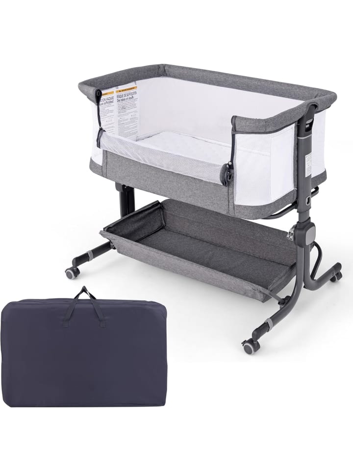 3 in 1 Beistellbett in Anthrazit