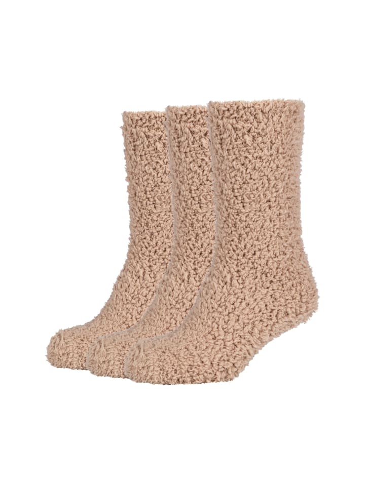 Socken cosy fuzzy 3er Pack travertine