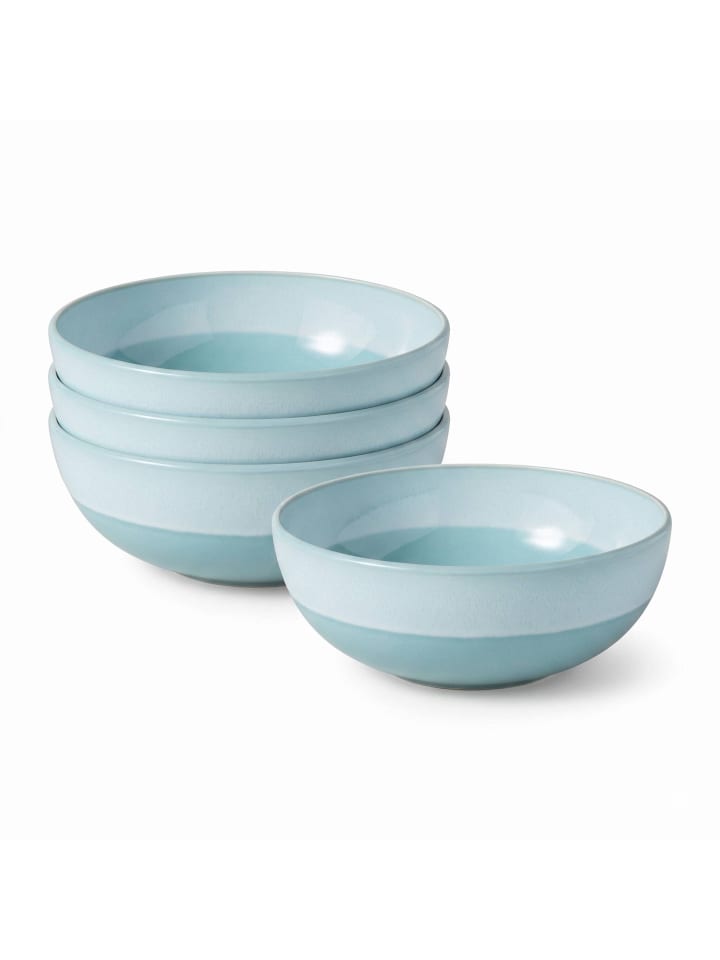 4er Set Schüsseln Perlemor Aqua in Blau ø 16,9 cm