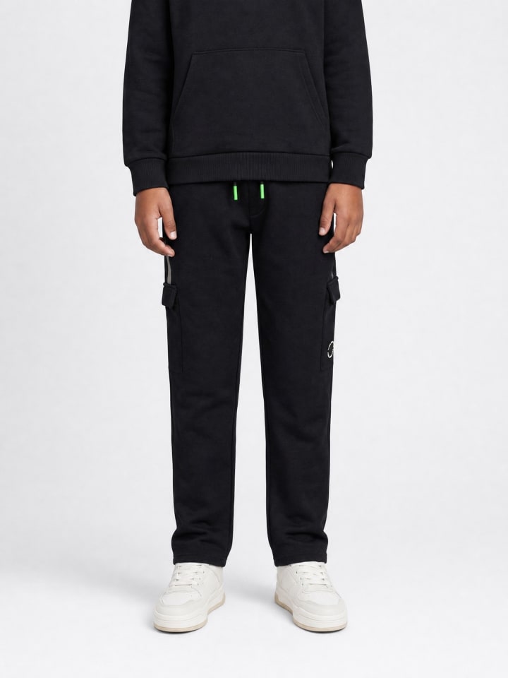 Fleece Cargo-Jogginghose forgebay in Schwarz