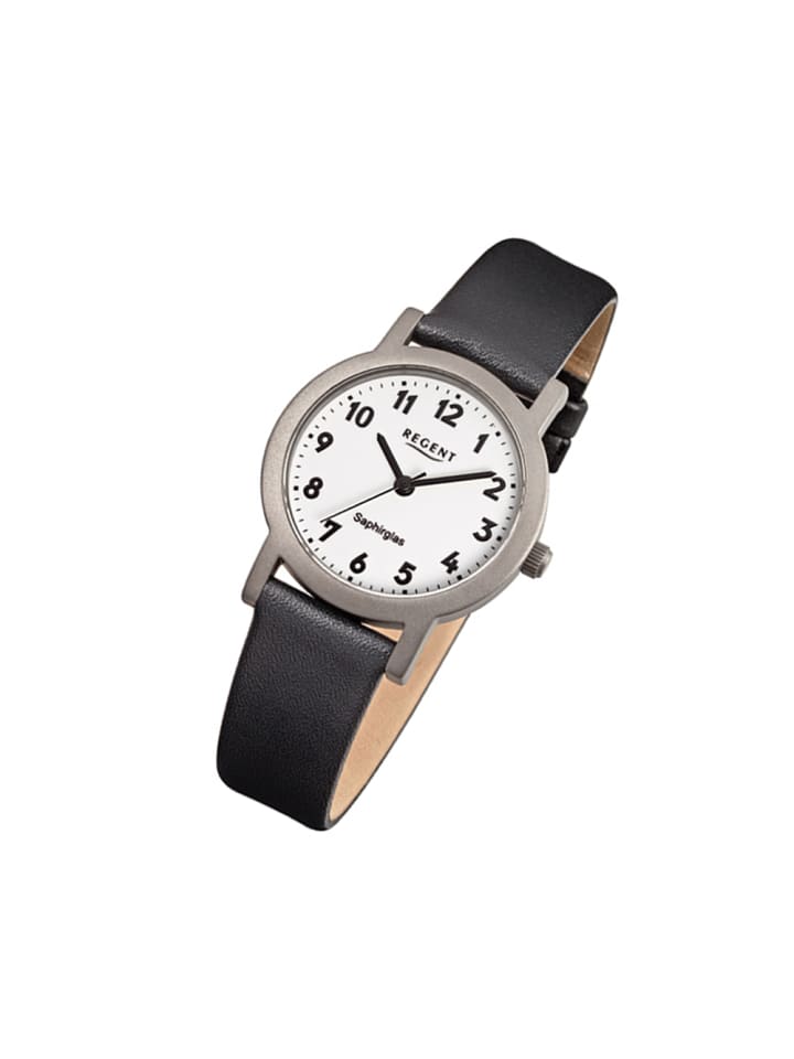 Analog-Armbanduhr Regent Titan-Uhren schwarz klein (ca. 28mm)