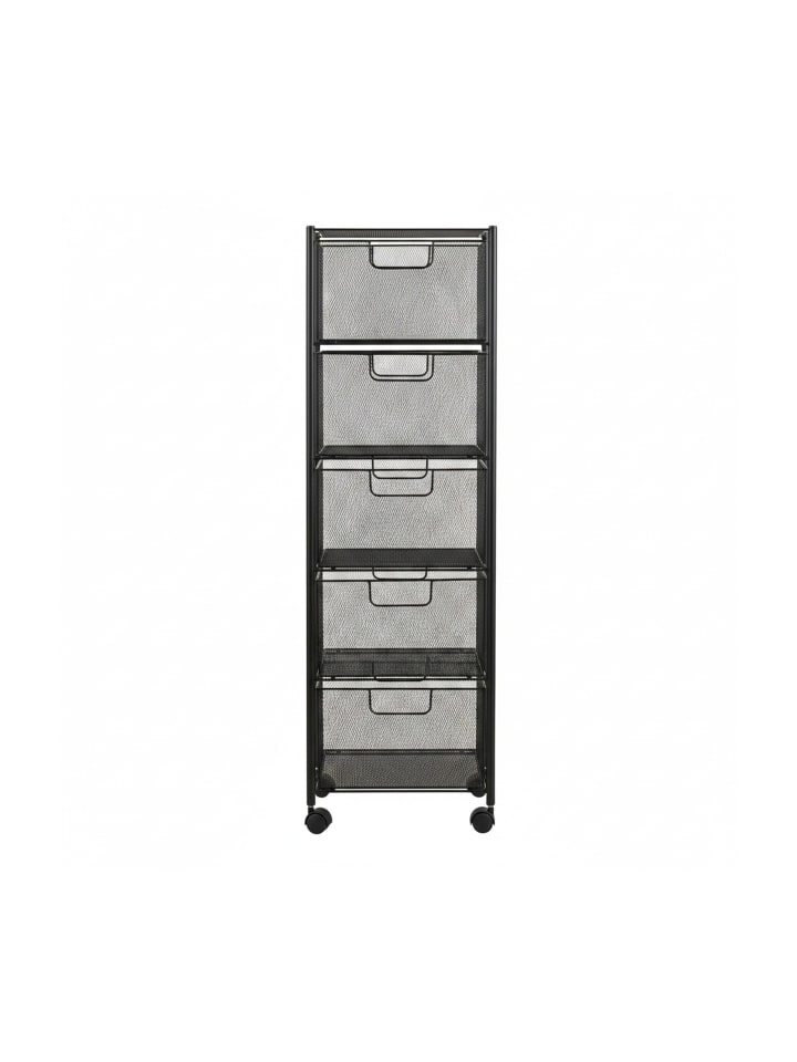 Rollwagen in Schwarz - (B)20 x (H)98 x (T)28 cm