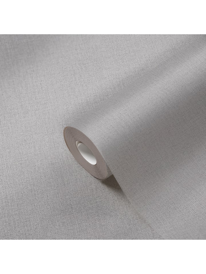 Tapete Fine Weave in Silber-Grau